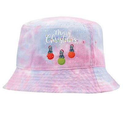 Cute Gift Merry Christmas Lights Santa Hat Wolf Ugly Xmas Tie-Dyed Bucket Hat