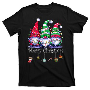 Cute Gnomes Merry Christmas Light Family Gnome Xmas Matching T-Shirt