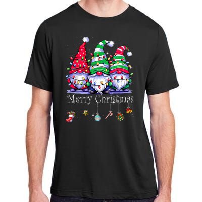 Cute Gnomes Merry Christmas Light Family Gnome Xmas Matching Adult ChromaSoft Performance T-Shirt