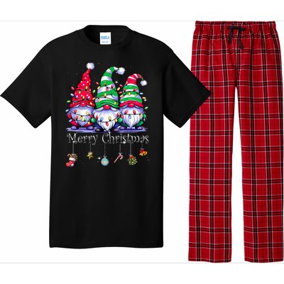 Cute Gnomes Merry Christmas Light Family Gnome Xmas Matching Pajama Set