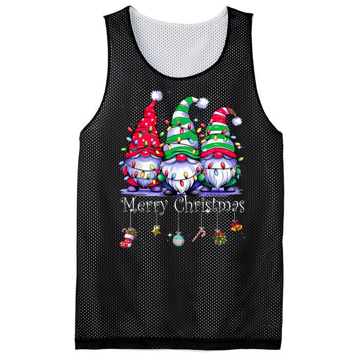 Cute Gnomes Merry Christmas Light Family Gnome Xmas Matching Mesh Reversible Basketball Jersey Tank