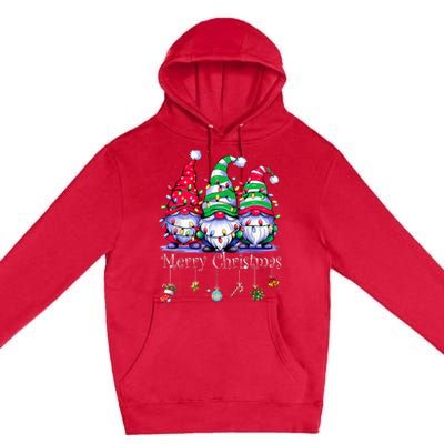 Cute Gnomes Merry Christmas Light Family Gnome Xmas Matching Premium Pullover Hoodie