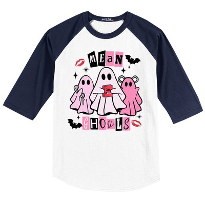 Cute Ghost Mean Ghouls Funny Halloween Costume Spooky Season Baseball Sleeve Shirt