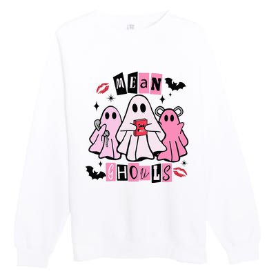 Cute Ghost Mean Ghouls Funny Halloween Costume Spooky Season Premium Crewneck Sweatshirt