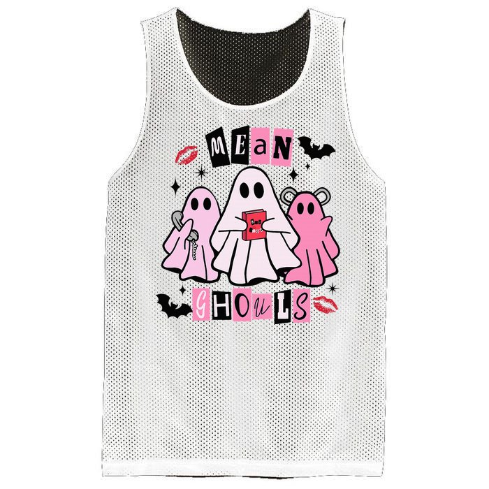 Cute Ghost Mean Ghouls Funny Halloween Costume Spooky Season Mesh Reversible Basketball Jersey Tank