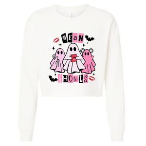 Cute Ghost Mean Ghouls Funny Halloween Costume Spooky Season Cropped Pullover Crew