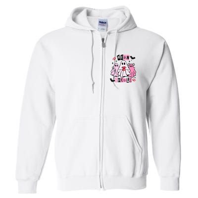 Cute Ghost Mean Ghouls Funny Halloween Costume Spooky Season Full Zip Hoodie