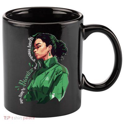 Cute Girl Mental Awareness Prioritize Mental Health Matters 11oz C Handle Ceramic Mug