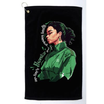 Cute Girl Mental Awareness Prioritize Mental Health Matters Golf Towel