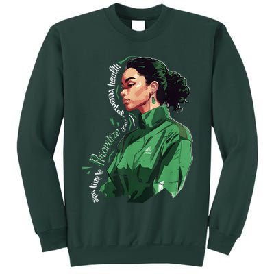 Cute Girl Mental Awareness Prioritize Mental Health Matters Tall Sweatshirt