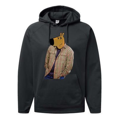 Chill Guy Meme Performance Fleece Hoodie