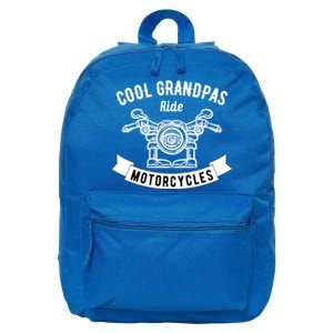 Cool Grandpas Motorcycle Funny Fathers Day Gift 16 in Basic Backpack