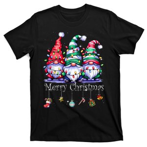 Cute Gnomes Merry Christmas Light Family Gnome Xmas Matching T-Shirt