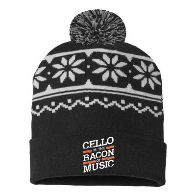 Cellist Gift Musical Instrument Cello Is The Bacon Of Music USA-Made Snowflake Beanie