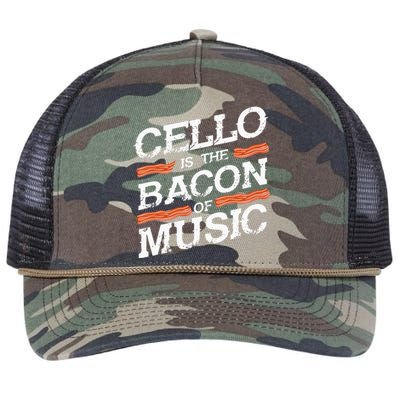 Cellist Gift Musical Instrument Cello Is The Bacon Of Music Retro Rope Trucker Hat Cap