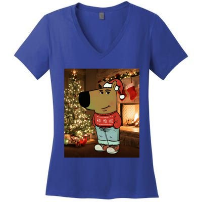 Chill Guy Meme Costume Funny Chill Guy Women's V-Neck T-Shirt