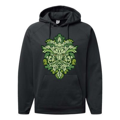 Celtic Green Man Pagan Irish Scottish Mythology God Performance Fleece Hoodie