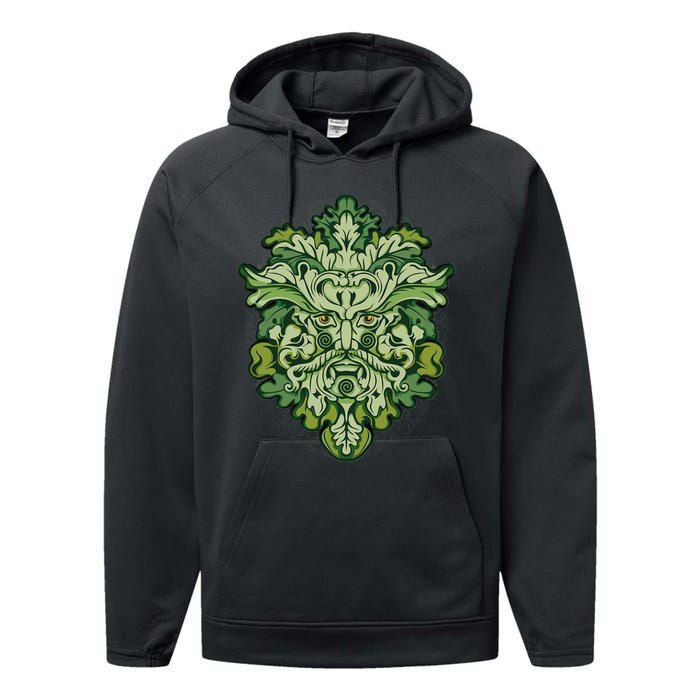 Celtic Green Man Pagan Irish Scottish Mythology God Performance Fleece Hoodie