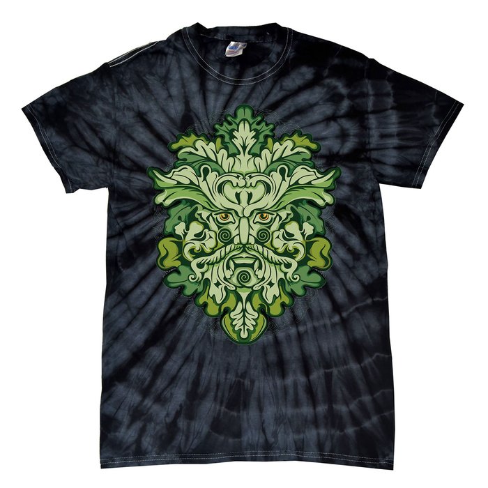 Celtic Green Man Pagan Irish Scottish Mythology God Tie-Dye T-Shirt