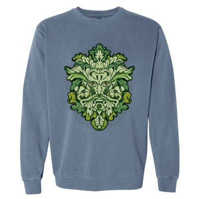 Celtic Green Man Pagan Irish Scottish Mythology God Garment-Dyed Sweatshirt