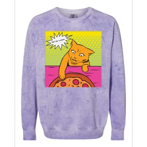 Cat Get Me A Pizza Colorblast Crewneck Sweatshirt