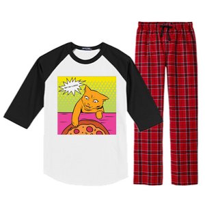 Cat Get Me A Pizza Raglan Sleeve Pajama Set