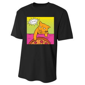 Cat Get Me A Pizza Performance Sprint T-Shirt