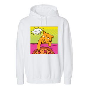 Cat Get Me A Pizza Garment-Dyed Fleece Hoodie