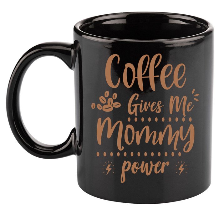 Coffee Gives Me Mommy Power 11oz C Handle Ceramic Mug