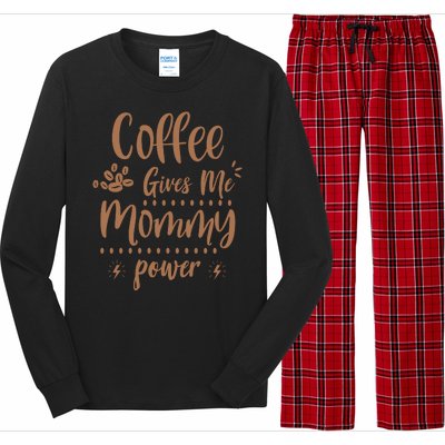 Coffee Gives Me Mommy Power Long Sleeve Pajama Set