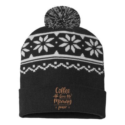 Coffee Gives Me Mommy Power USA-Made Snowflake Beanie