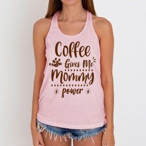 Coffee Gives Me Mommy Power Women's Knotted Racerback Tank