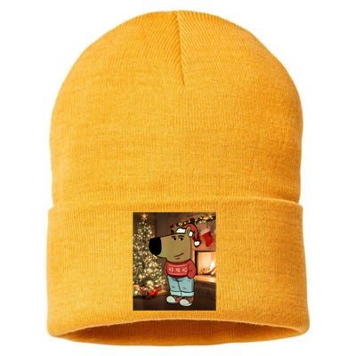 Chill Guy Meme Costume Funny Chill Guy Meme Sustainable Knit Beanie