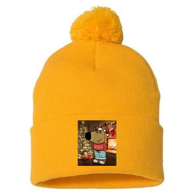 Chill Guy Meme Costume Funny Chill Guy Meme Pom Pom 12in Knit Beanie