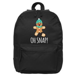 Cute Gingerbread Man Funny Christmas Oh Snap 16 in Basic Backpack