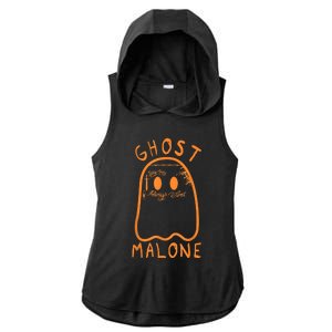 Cute Ghost Malone Fall Season Funny Halloween Spooky Season Ladies PosiCharge Tri-Blend Wicking Draft Hoodie Tank