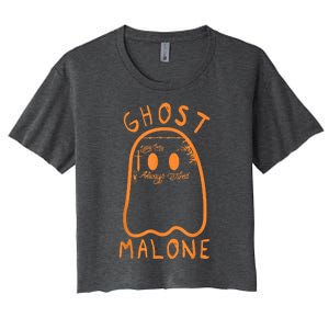 Cute Ghost Malone Fall Season Funny Halloween Spooky Season Women's Crop Top Tee