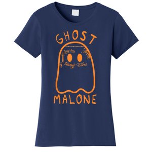 Cute Ghost Malone Fall Season Funny Halloween Spooky Season Women's T-Shirt