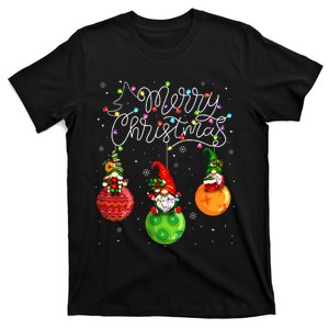 Cute Gnomes Merry Christmas Light Family Gnome Xmas Matching  T-Shirt