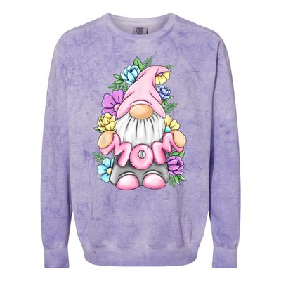 Cute Gnome Mom Happy Mothers Day Art Flower For Mom Gnomies Colorblast Crewneck Sweatshirt