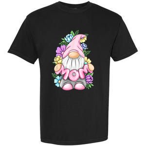 Cute Gnome Mom Happy Mothers Day Art Flower For Mom Gnomies Garment-Dyed Heavyweight T-Shirt