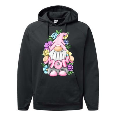 Cute Gnome Mom Happy Mothers Day Art Flower For Mom Gnomies Performance Fleece Hoodie