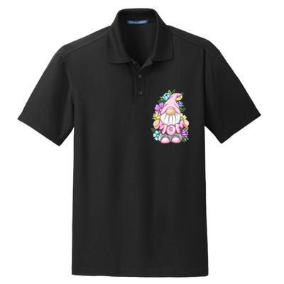 Cute Gnome Mom Happy Mothers Day Art Flower For Mom Gnomies Dry Zone Grid Polo