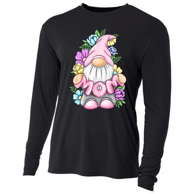 Cute Gnome Mom Happy Mothers Day Art Flower For Mom Gnomies Cooling Performance Long Sleeve Crew