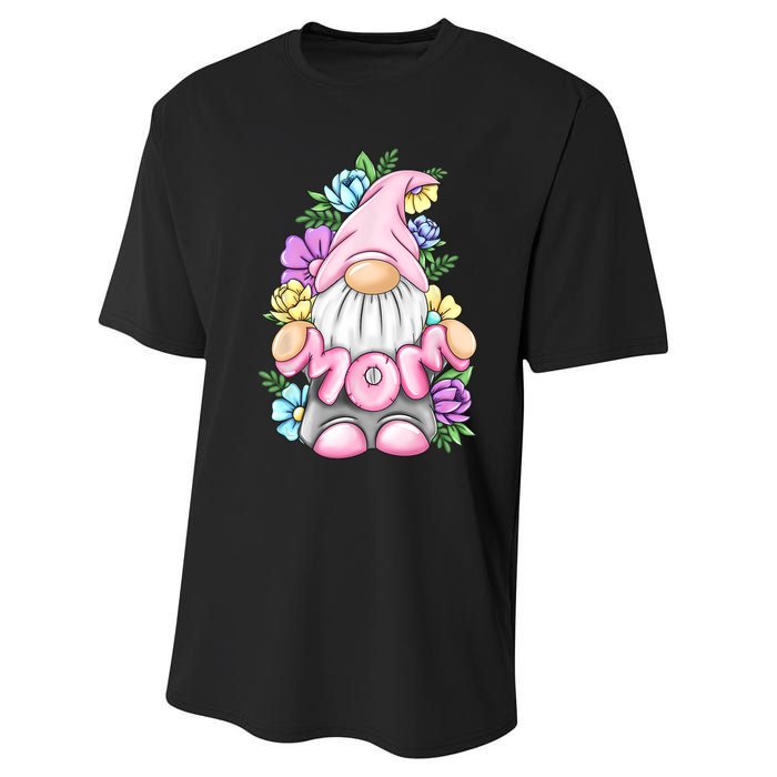 Cute Gnome Mom Happy Mothers Day Art Flower For Mom Gnomies Performance Sprint T-Shirt