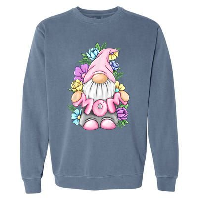 Cute Gnome Mom Happy Mothers Day Art Flower For Mom Gnomies Garment-Dyed Sweatshirt