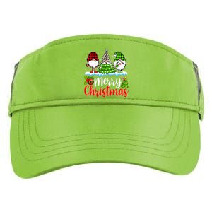 Cute Gnomes Merry Christmas Light Family Gnome Xmas Matching Adult Drive Performance Visor