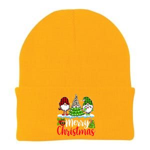 Cute Gnomes Merry Christmas Light Family Gnome Xmas Matching Knit Cap Winter Beanie