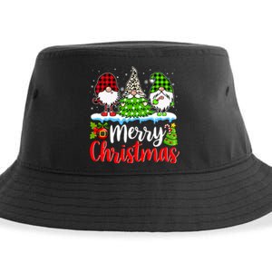 Cute Gnomes Merry Christmas Light Family Gnome Xmas Matching Sustainable Bucket Hat