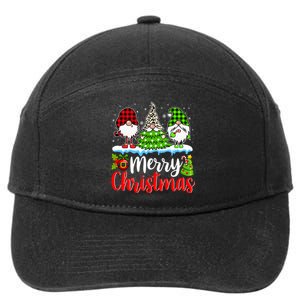 Cute Gnomes Merry Christmas Light Family Gnome Xmas Matching 7-Panel Snapback Hat